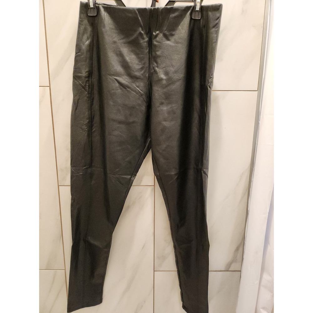 Nordstrom High Waist Faux Leather Hybrid Leggings Pants Women's Large Black